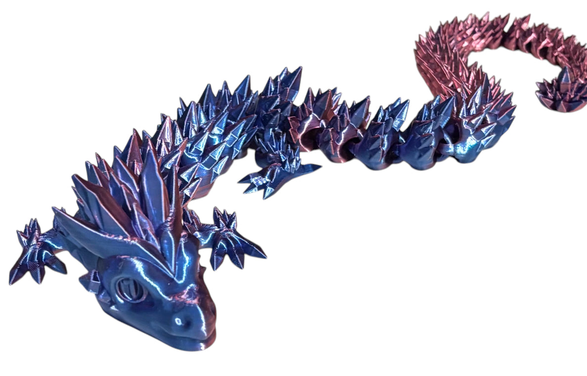 3D printed 24" Crystal Dragon - Red / Blue