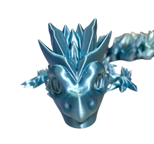 3D printed 24" Crystal Dragon - Blue / Green