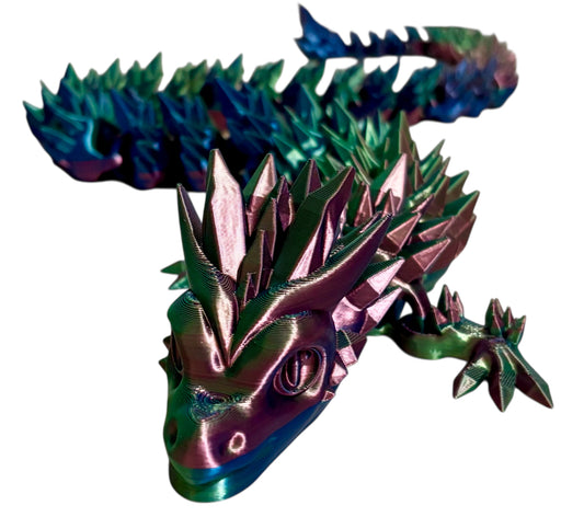 3D printed 24" Crystal Dragon - Blue / Green / Purple