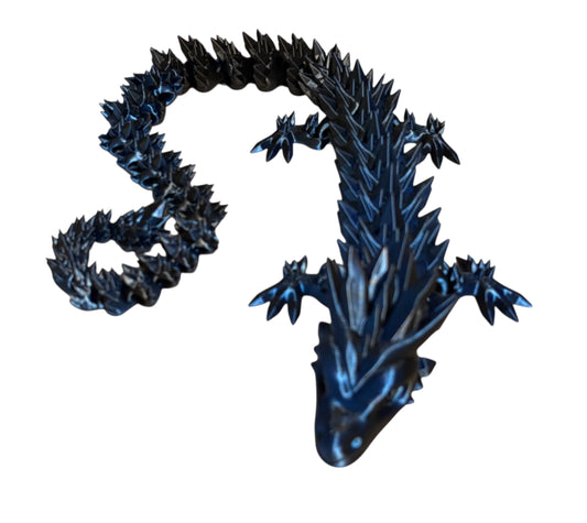 3D printed 24" Crystal Dragon - Black / Blue