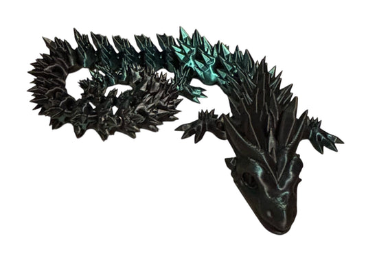 3D printed 24" Crystal Dragon - Black / Green