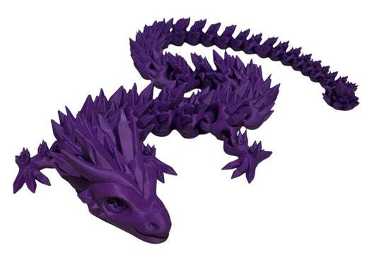 3D printed 24" Crystal Dragon - Dark Purple