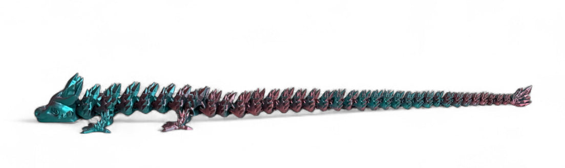 3D printed 24" Crystal Dragon - Blue, Green, Coral