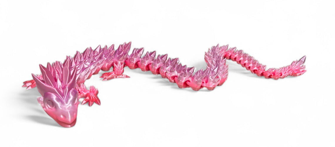 3D printed 24" Crystal Dragon - Peach Blush