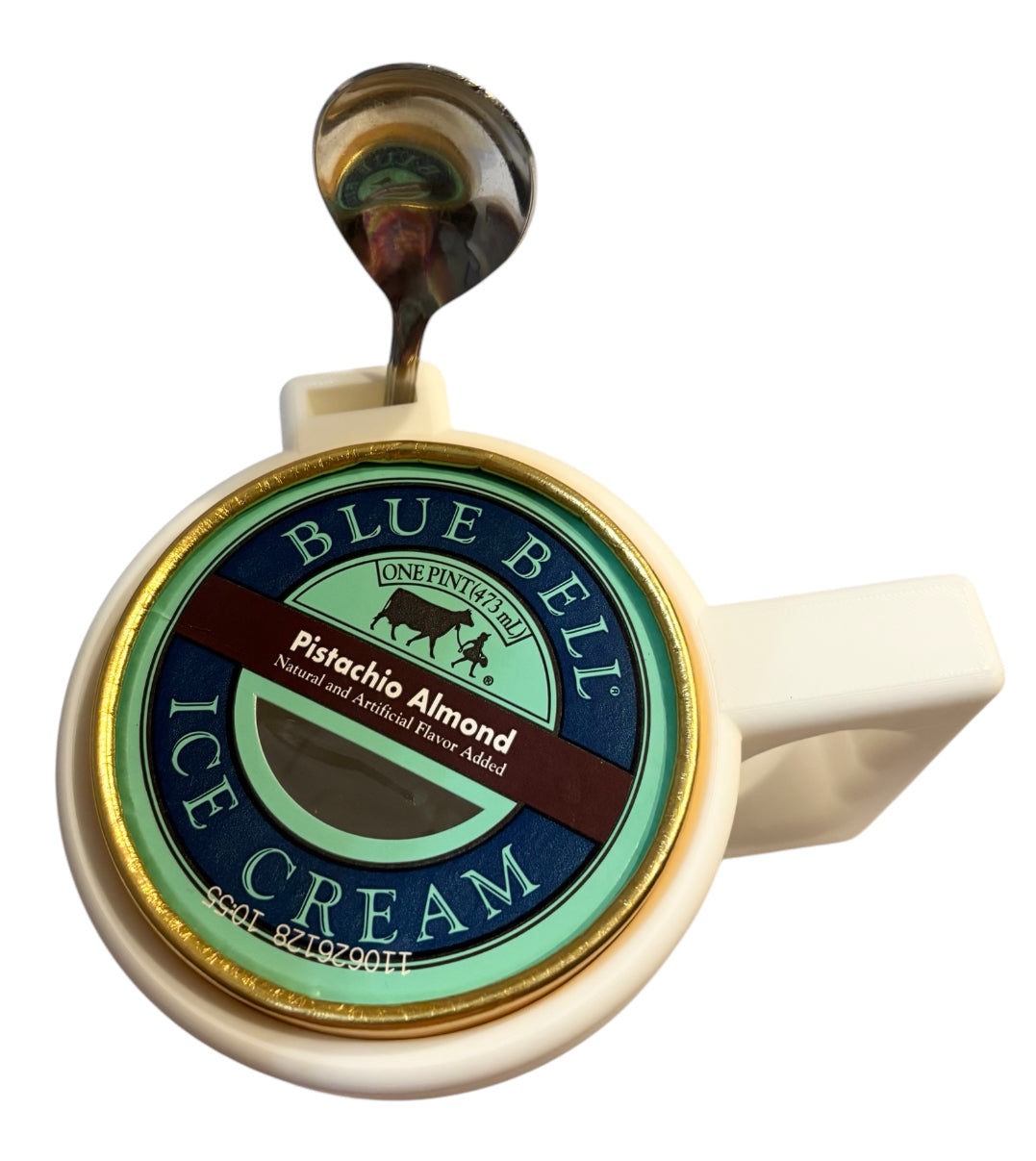 3D Printed Pint Ice Cream Holder - White