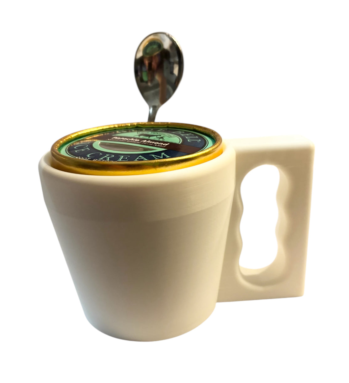 3D Printed Pint Ice Cream Holder - White
