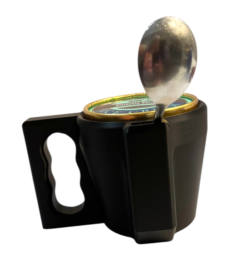3D Printed Pint Ice Cream Holder - Black