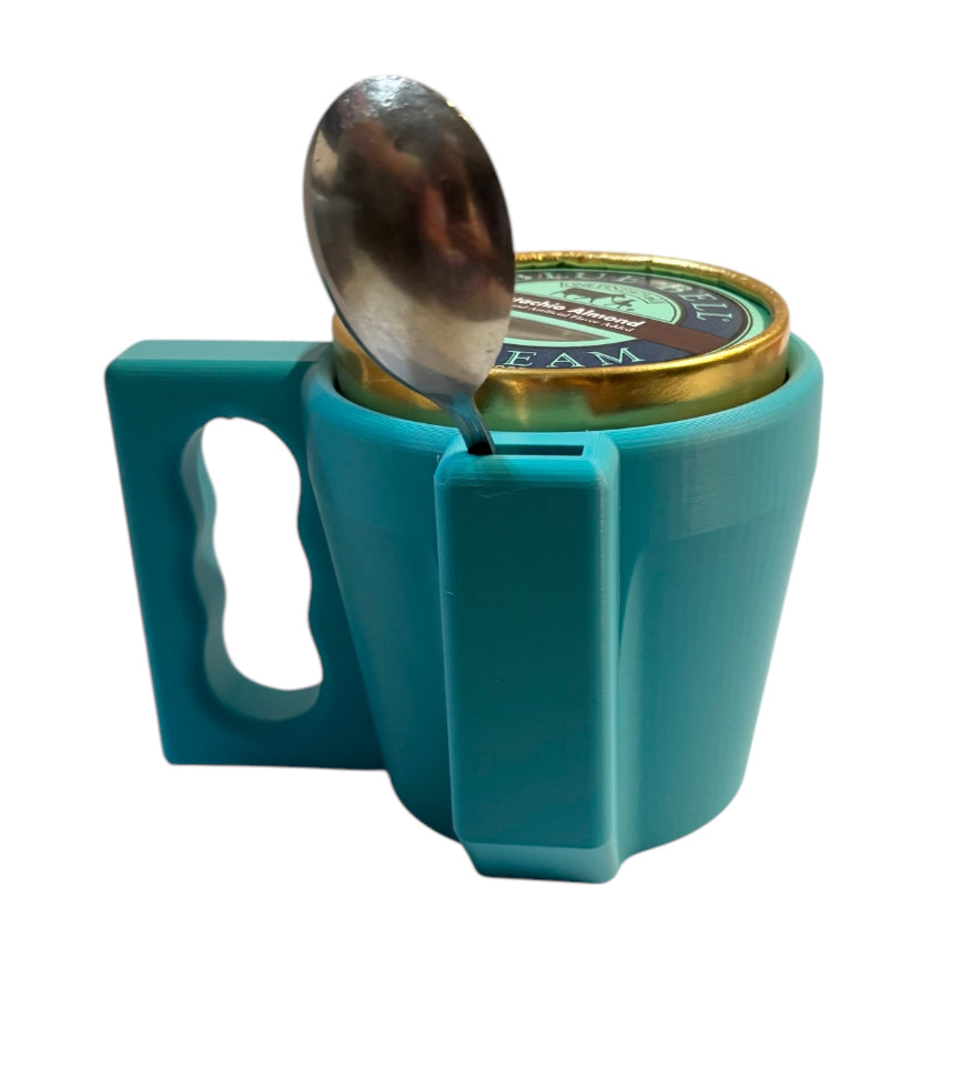 3D Printed Pint Ice Cream Holder - Turquoise