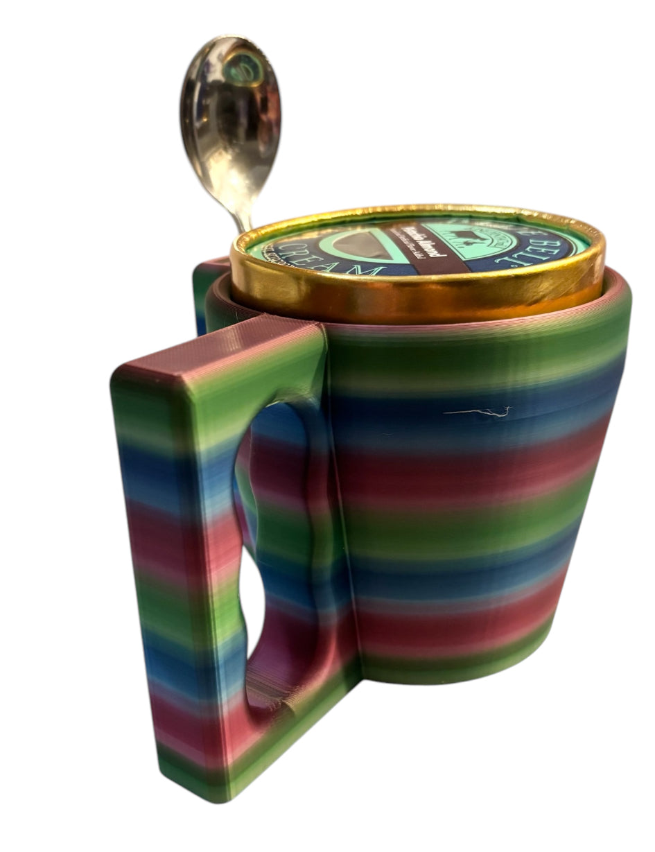 3D Printed Pint Ice Cream Holder - Rainbow