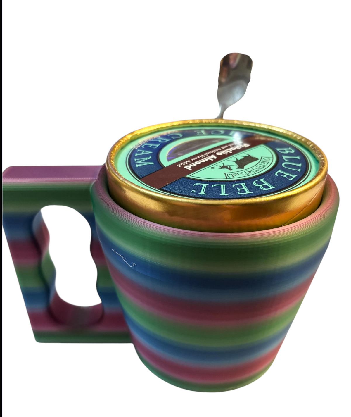 3D Printed Pint Ice Cream Holder - Rainbow