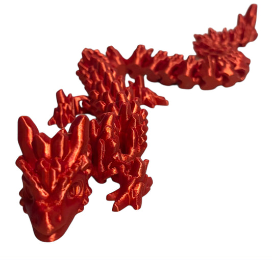 3D printed 24" Stone Dragon - Candy Red
