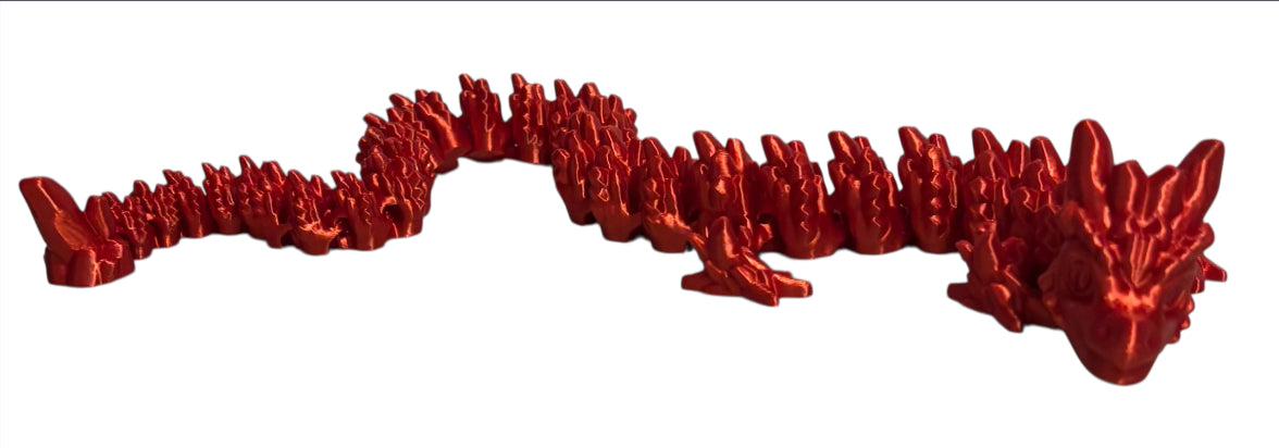 3D printed 24" Stone Dragon - Candy Red