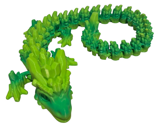 3D printed 24" Stone Dragon - Lime Green
