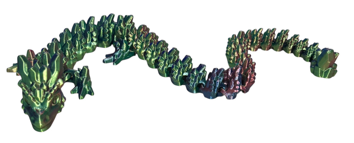 3D printed 24" Stone Dragon - Blue/Green/Purple