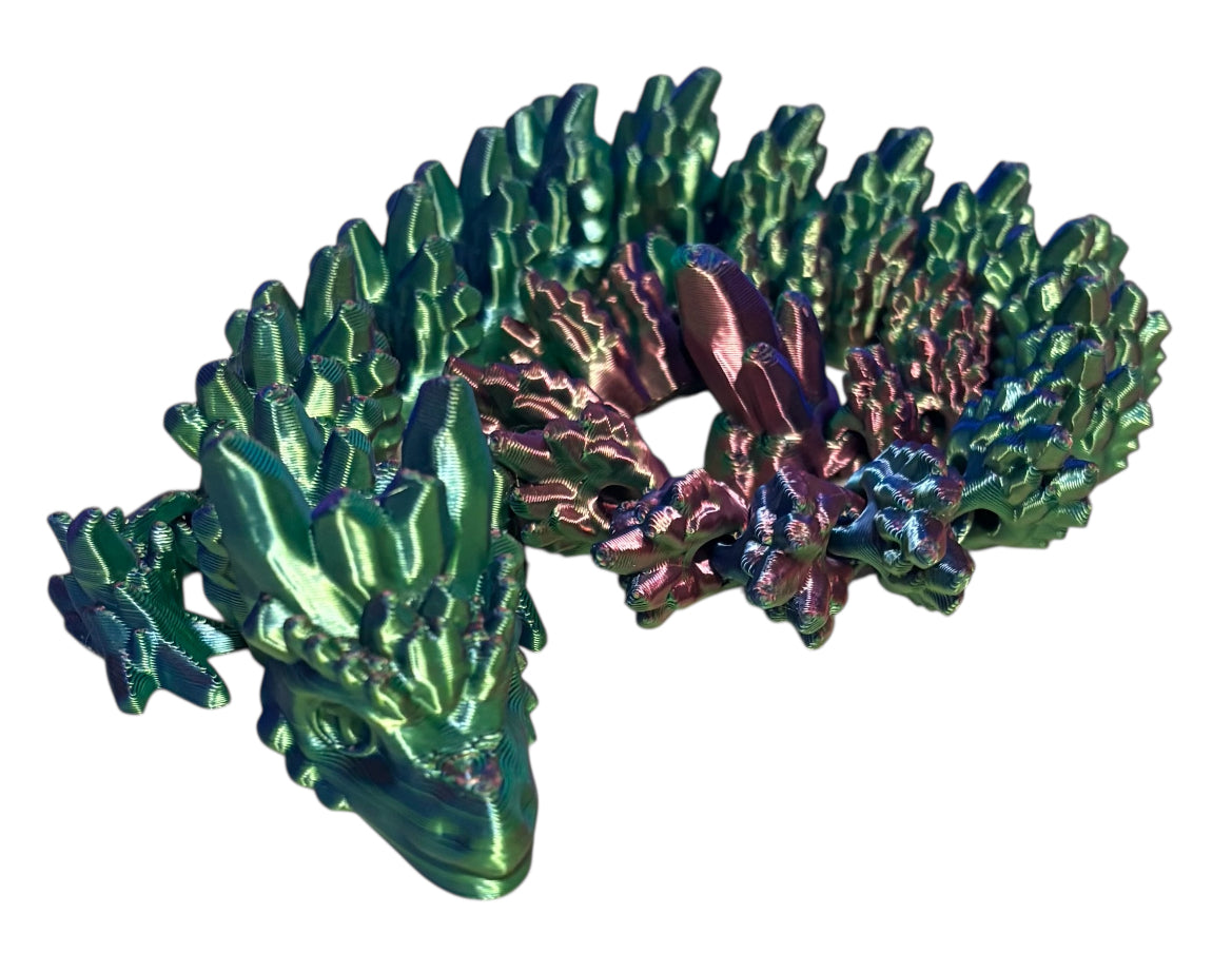 3D printed 24" Stone Dragon - Blue/Green/Purple