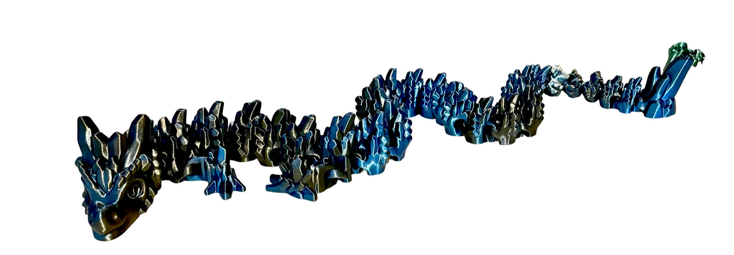 3D printed 24" Stone Dragon - Black/Blue