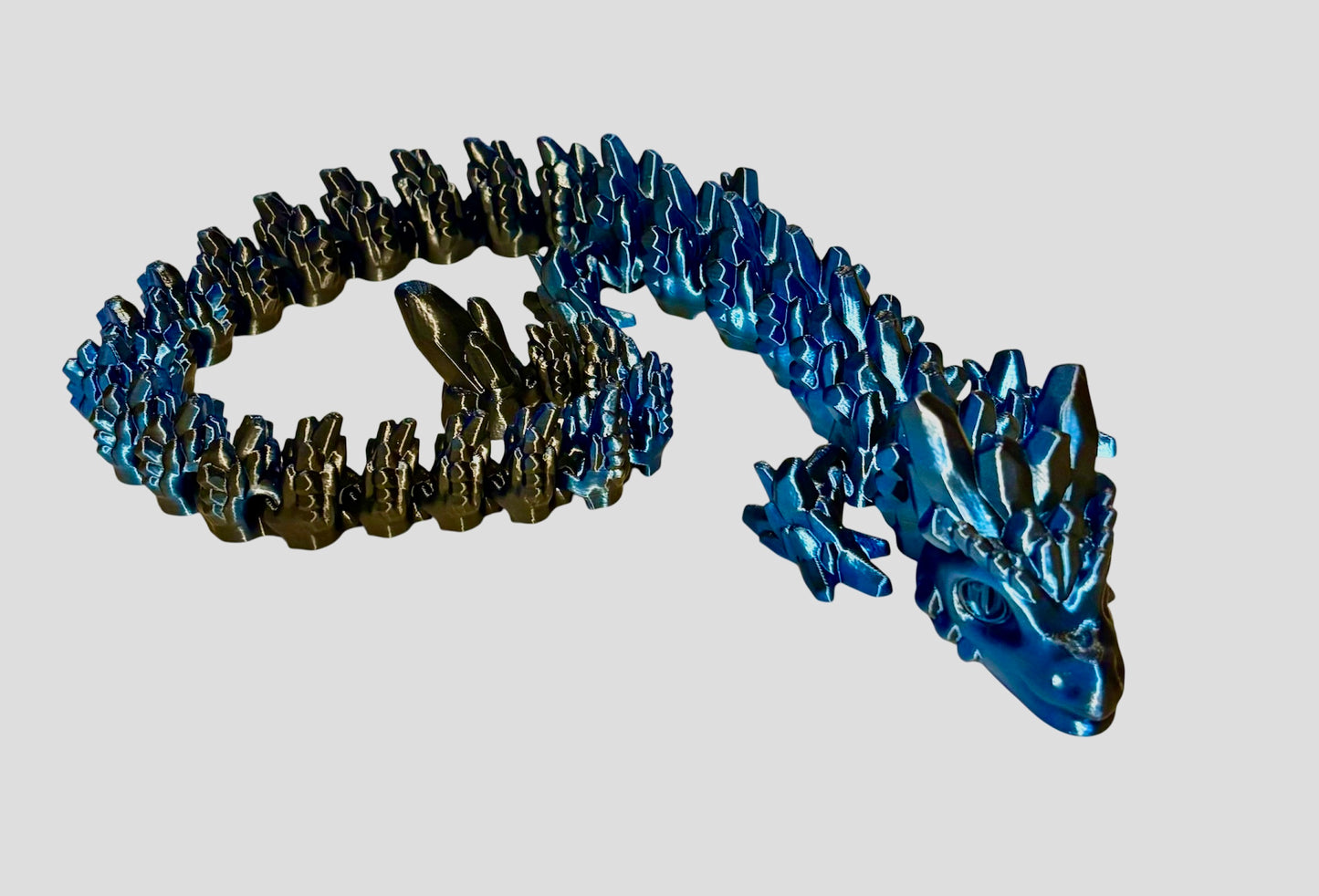 3D printed 24" Stone Dragon - Black/Blue