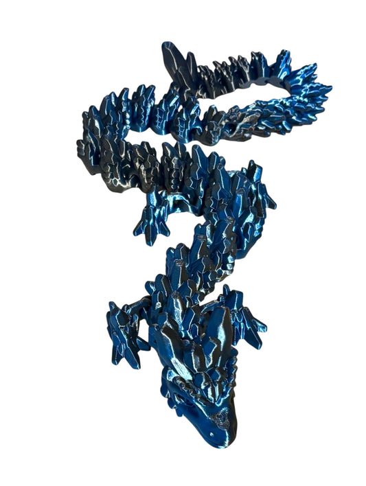 3D printed 24" Stone Dragon - Black/Blue