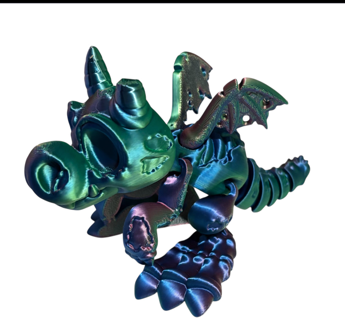 3D printed 7" Wyvern Zombie Dragon - Blue/Green/Purple