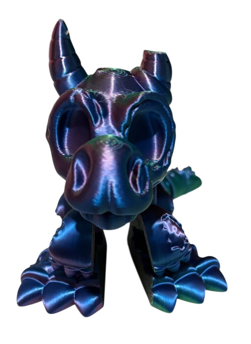 3D printed 7" Wyvern Zombie Dragon - Blue/Green/Purple