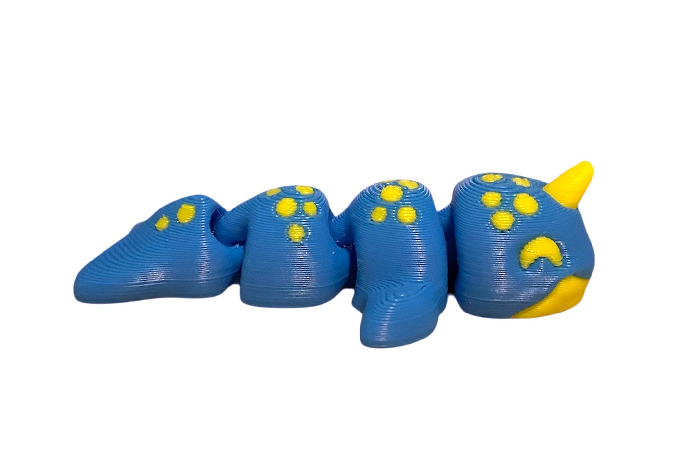 3D printed 2" Narwhal - Cyan/Yellow