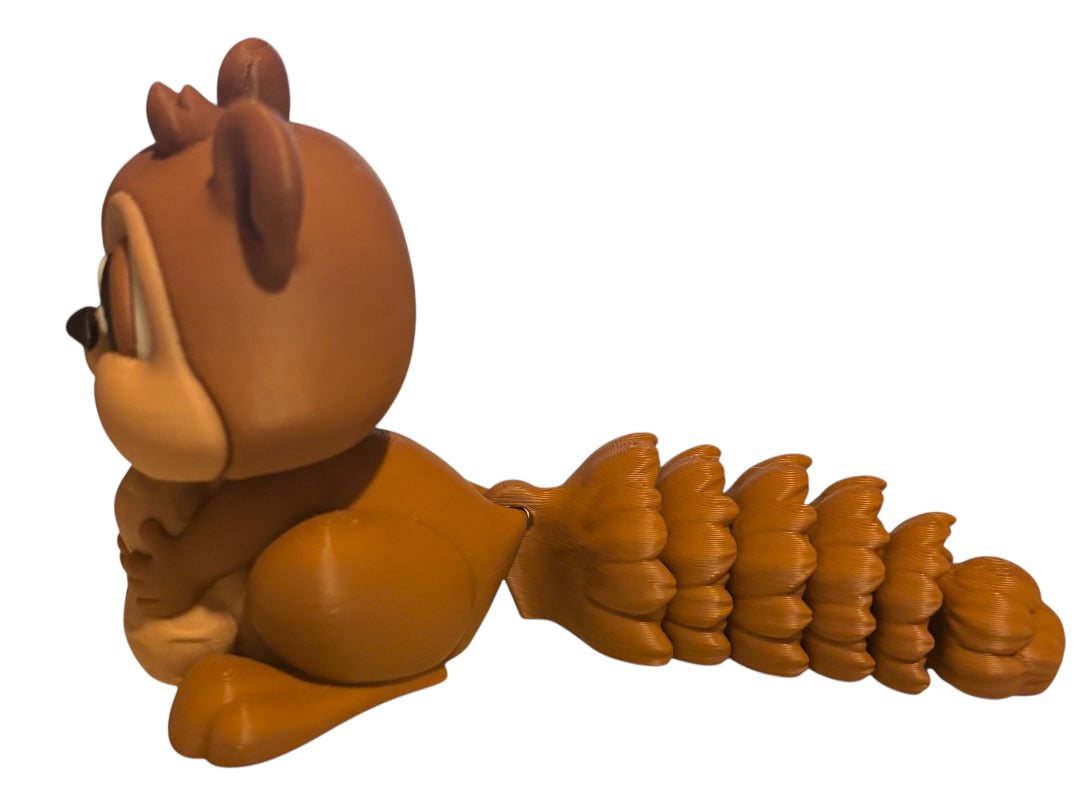 3D printed 5" Articulated Squirrel - Brown/White