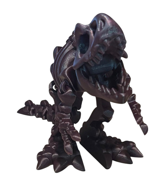 3D printed 10" Flexi T-Rex Skeleton - Purple Galaxy