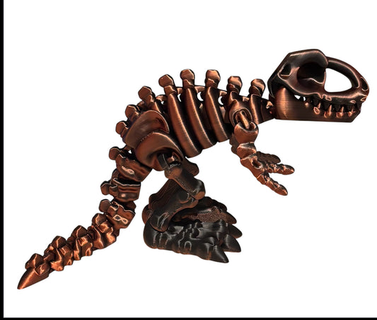 3D printed 10" Flexi T-Rex Skeleton - Velvet Eclipse
