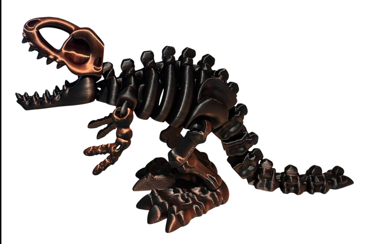 3D printed 10" Flexi T-Rex Skeleton - Velvet Eclipse