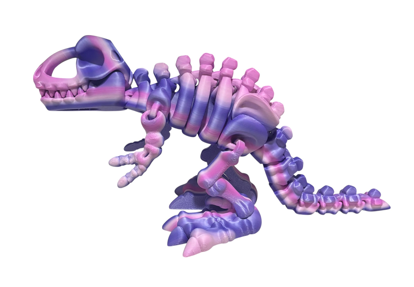 3D printed 10" Flexi T-Rex Skeleton - Rainbow 03