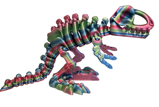 3D printed 10" Flexi T-Rex Skeleton - Rainbow 06