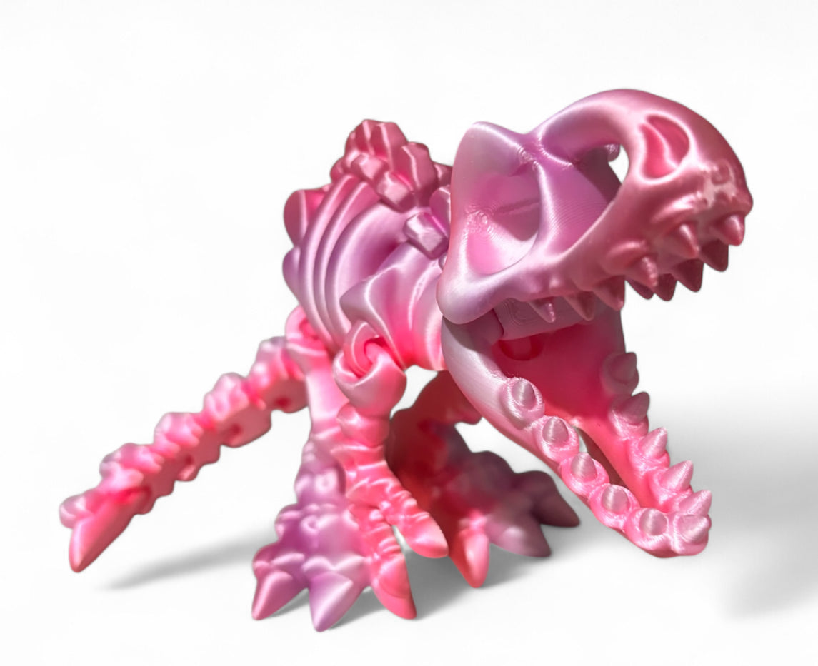 3D printed 10" Flexi T-Rex Skeleton - Peach Blush