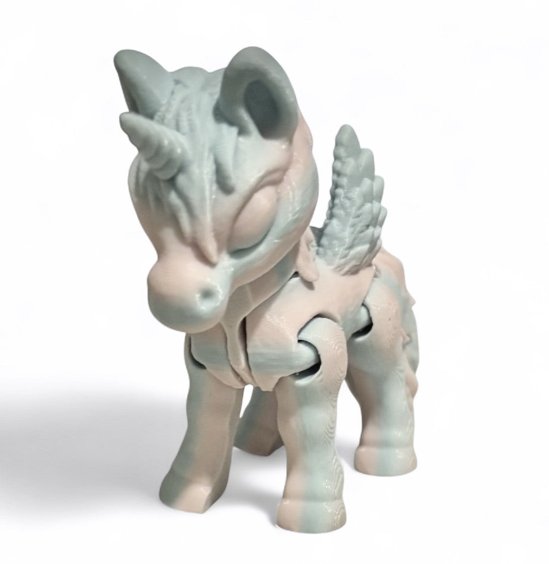 3D printed 3-1/2" Alicorn Cotton Candy