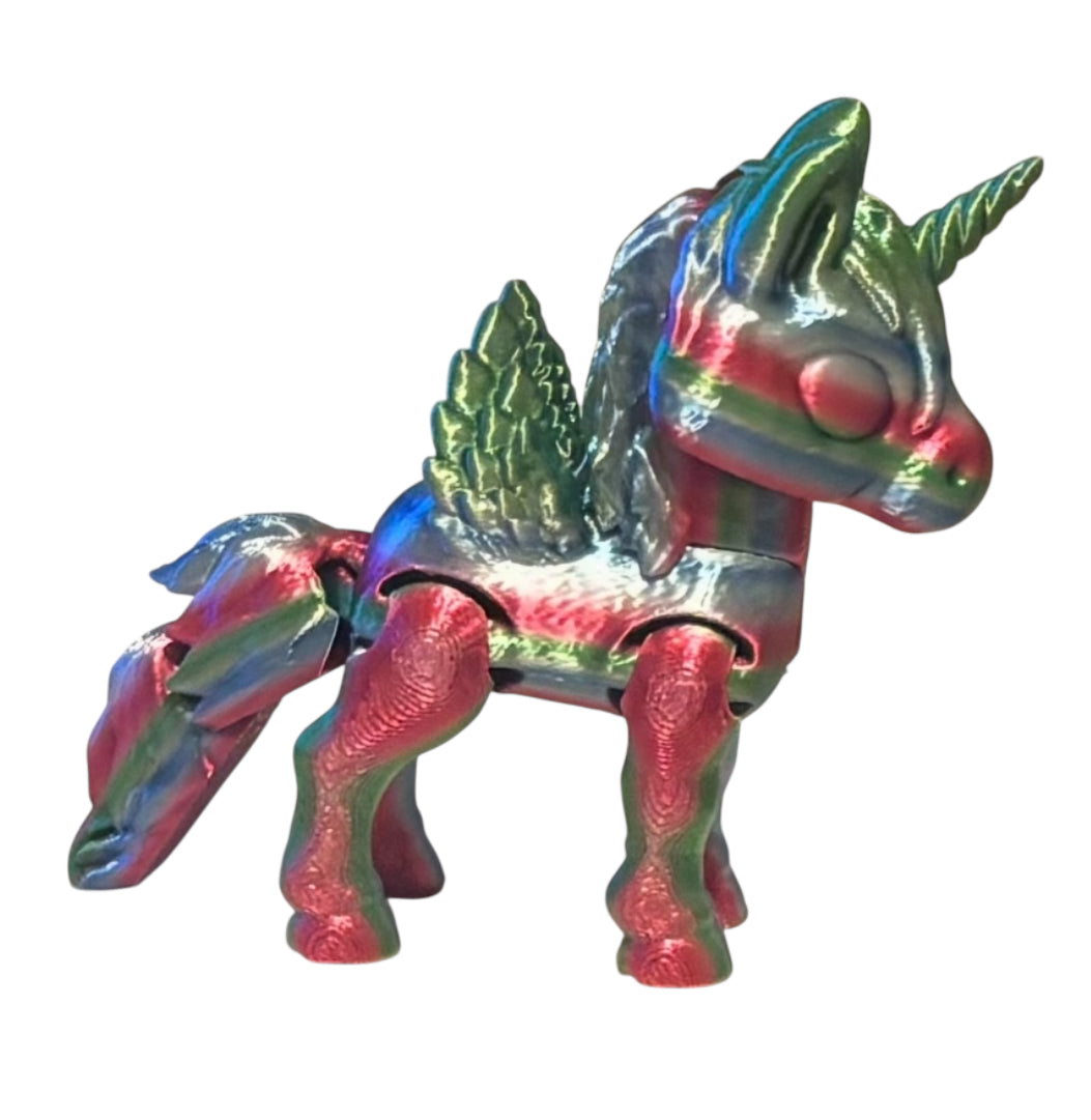 3D printed 3-1/2" Alicorn Rainbow 06