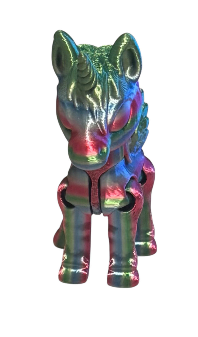 3D printed 3-1/2" Alicorn Rainbow 06