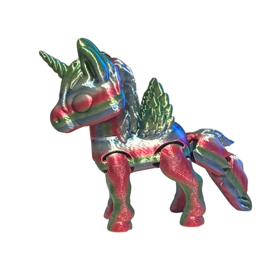 3D printed 3-1/2" Alicorn Rainbow 06