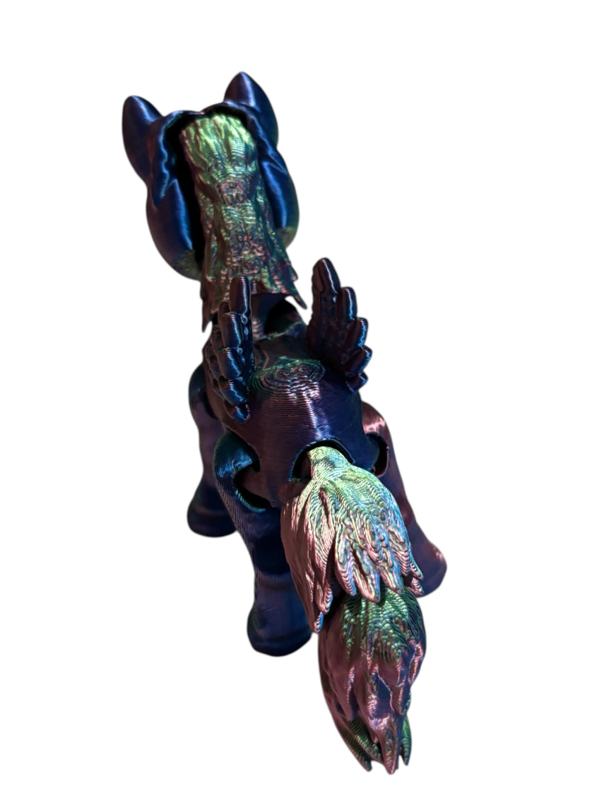 3D printed 8" Alicorn - Blue Green Purple