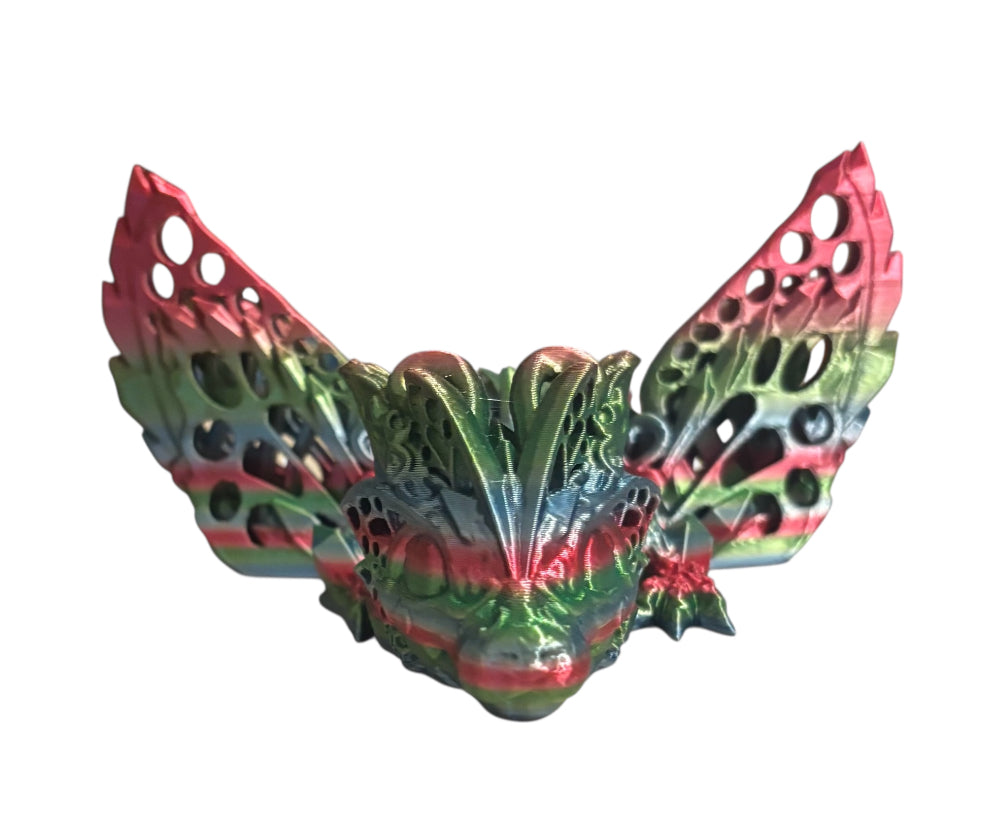 3D printed 9" Baby Fae Wolf Dragon - Rainbow 06