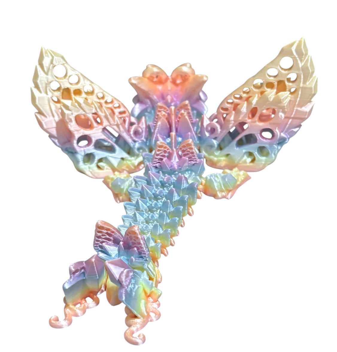 3D printed 9" Baby Fae Wolf Dragon - Candy Silk
