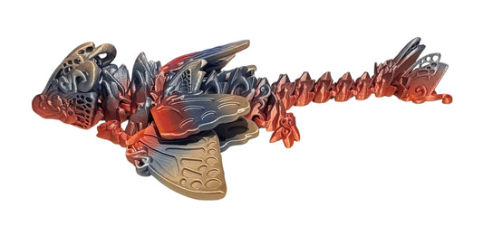 3D printed 13" Baby Butterfly Dragon - Psychedelic Silk