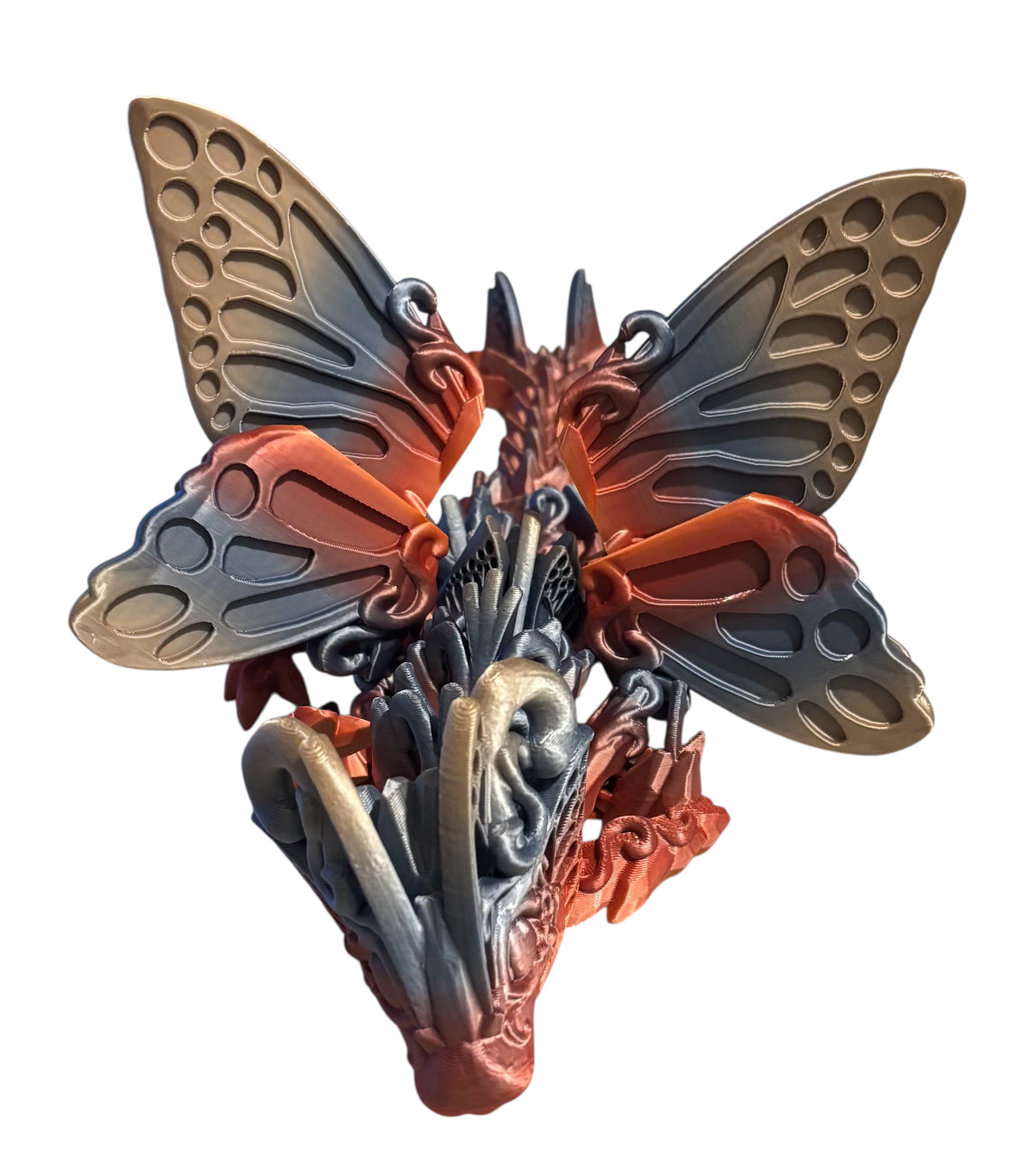 3D printed 13" Baby Butterfly Dragon - Psychedelic Silk