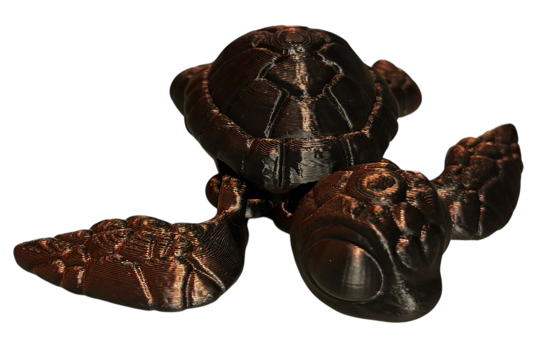 3D printed 4-1/2" Sea Turtle - Black/Red