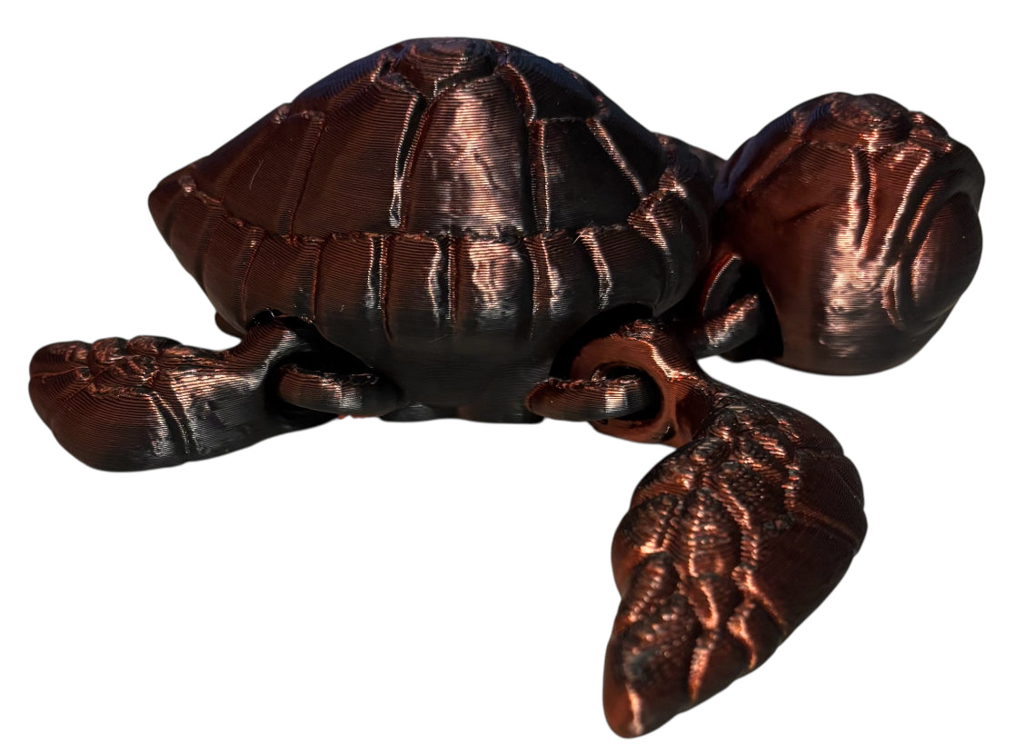 3D printed 4-1/2" Sea Turtle - Black/Red