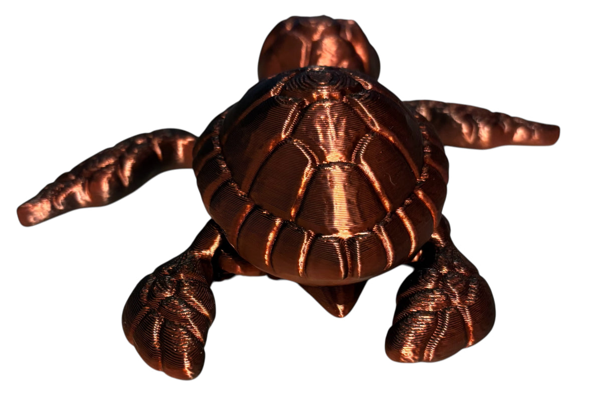 3D printed 4-1/2" Sea Turtle - Black/Red