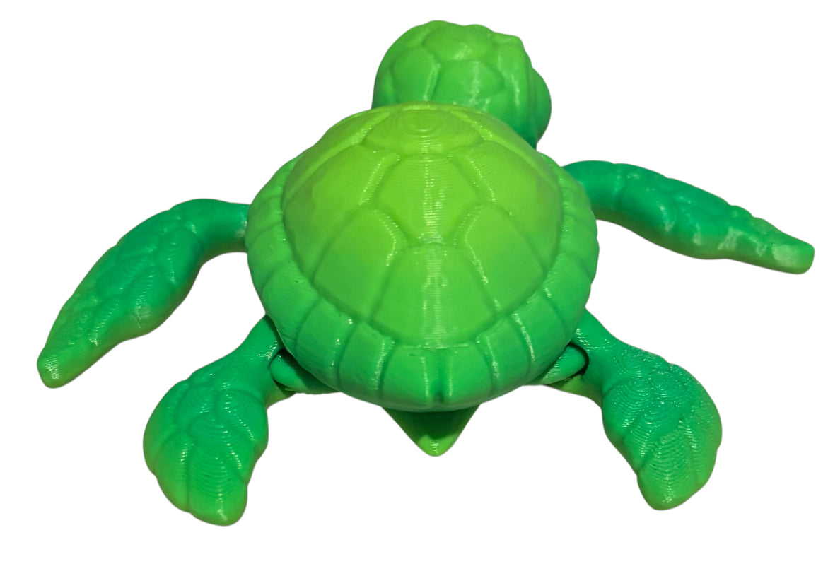 3D printed 4-1/2" Sea Turtle - Mint Lime