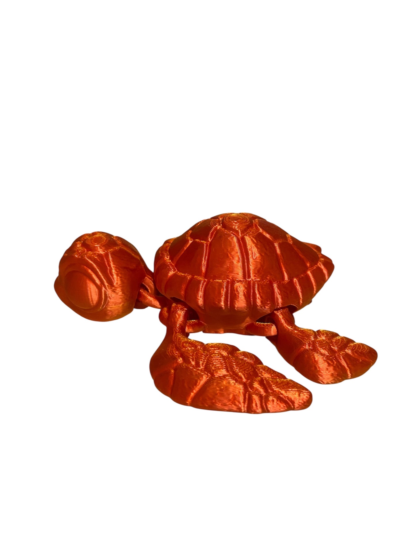 3D printed 4-1/2" Sea Turtle - Red/Gold
