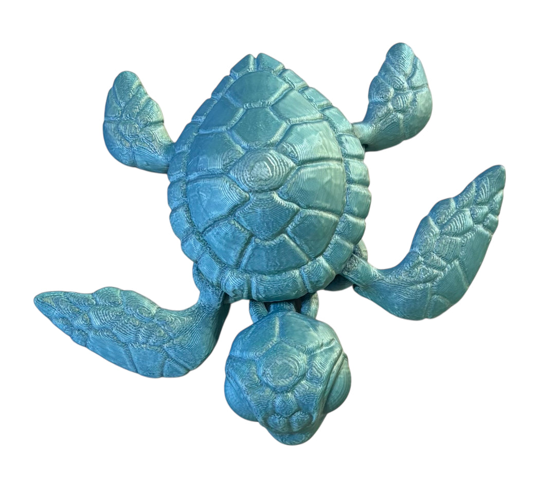 3D printed 4-1/2" Sea Turtle - Blue/Green