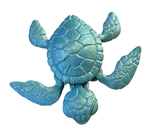 3D printed 4-1/2" Sea Turtle - Blue/Green