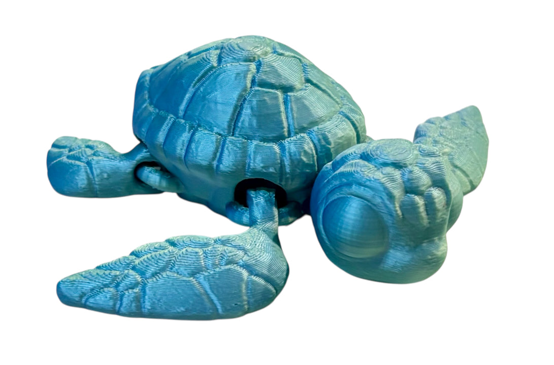 3D printed 4-1/2" Sea Turtle - Blue/Green