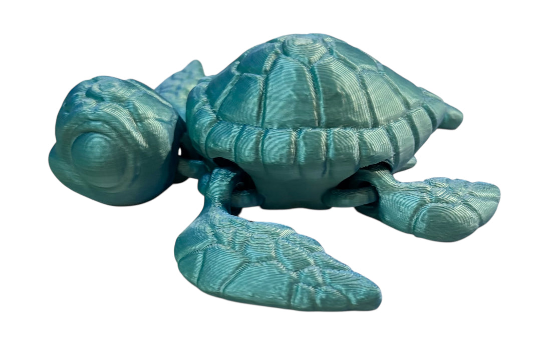 3D printed 4-1/2" Sea Turtle - Blue/Green